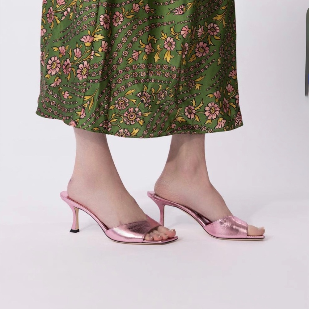 ❗️SOLD❗️JIMMY CHOO SKYE 70 MULE - ROSE METALLIC - Picture 8 of 8